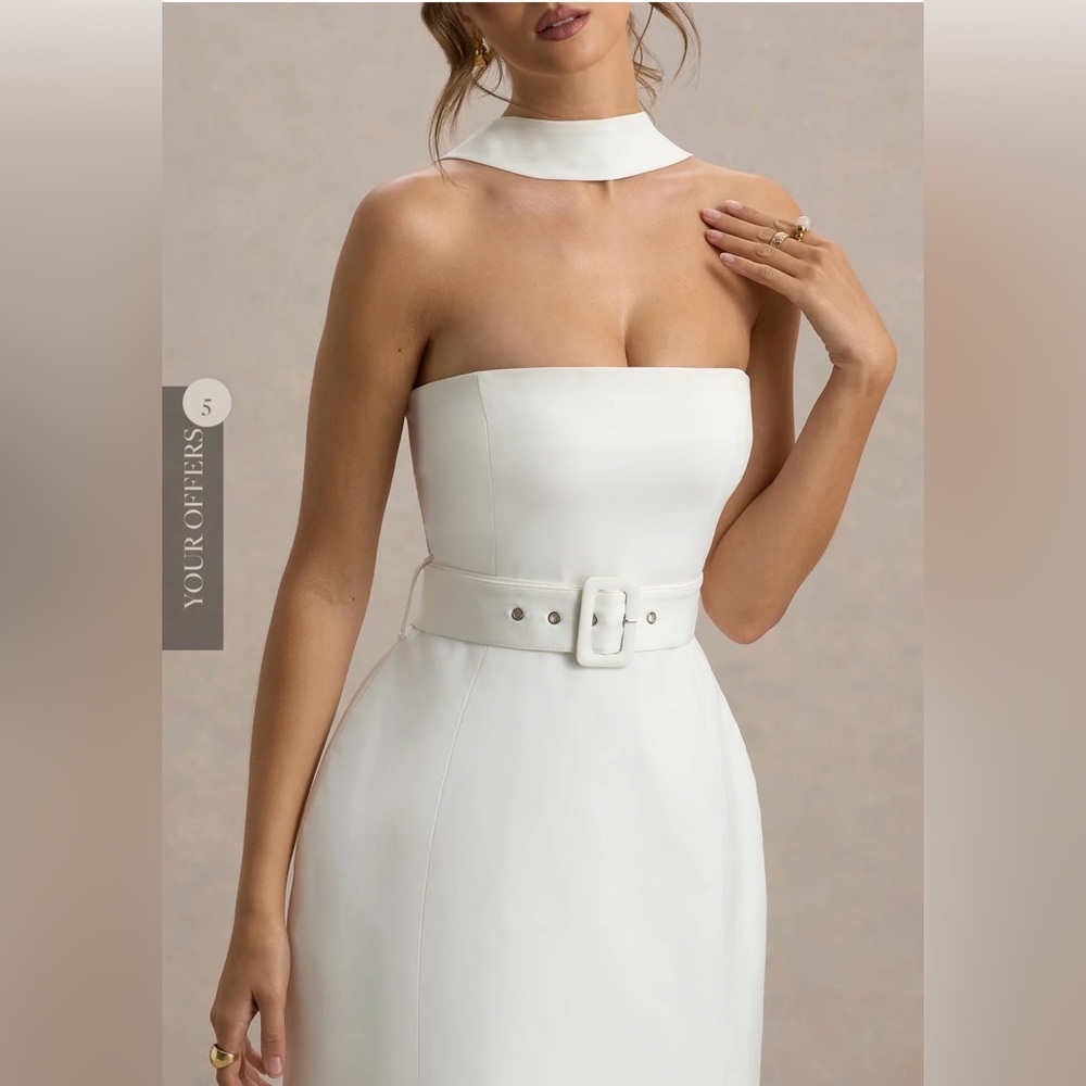 Elegant White Strapless Mini Dress